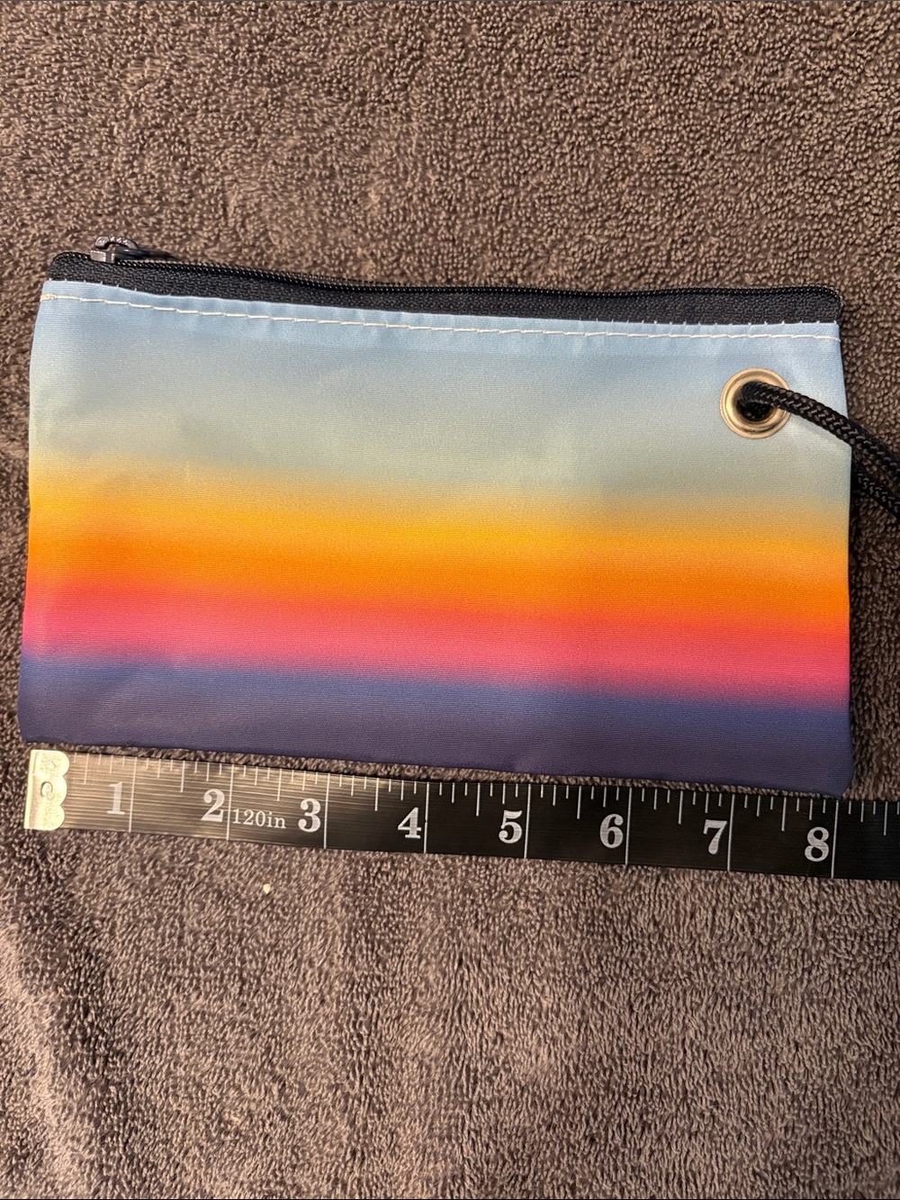 Gradient Sunset Wristlet Pouch - Blue, Yellow & Pink - Picture 4 of 5